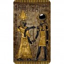 Věhlasný bůh Re - Harachtej a egyptský faraon  na exluzivní stříbrné minci zušlechtěné ryzím zlatem s drahokamem onyx