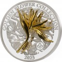 Strelície královská (3D) nádherná a vzácná exotická rostlina symbolizující úspěch a svobodu  - umělecký mincovní skvost 