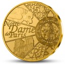 Věhlasná katedrála Notre Dame v Paříži na atraktivní zlaté minci